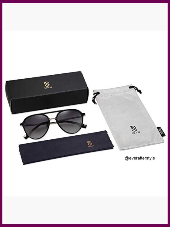 Retro Aviator Polarized Sunglasses with Plastic&Metal Frame main image 2